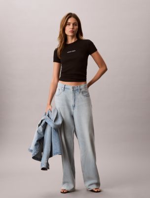 Женские футболки Calvin Klein Contour Rib Logo Cropped Tee — фото 2