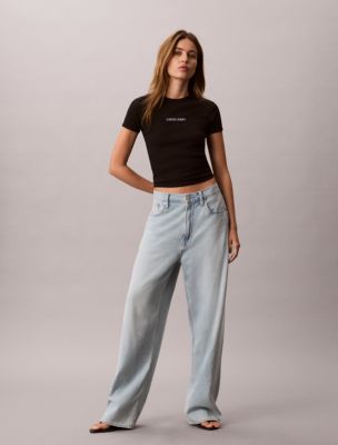 Женские футболки Calvin Klein Contour Rib Logo Cropped Tee — фото 6