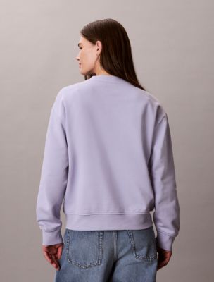Женская толстовка Calvin Klein Monologo French Terry Relaxed, цвет: Небесно-голубой — фото 4