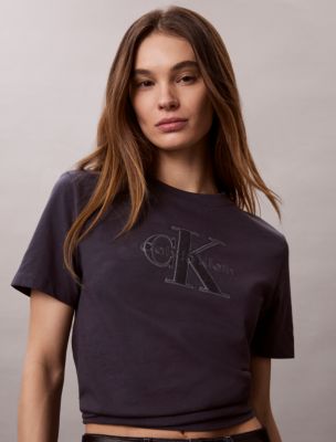 Женские футболки Calvin Klein Baby Terry Monologo Graphic Tee — фото 4