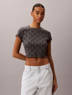 Женские футболки Calvin Klein Emblem Logo Baby Tee — фото 2