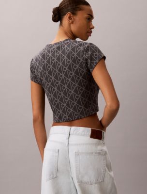 Женские футболки Calvin Klein Emblem Logo Baby Tee — фото 4