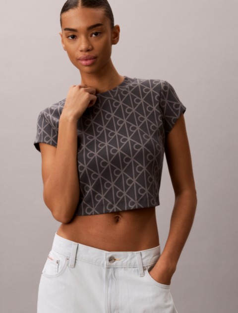 Женские футболки Calvin Klein Emblem Logo Baby Tee