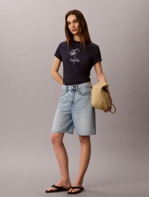 Floral Graphic Classic Tee, Blue Nights