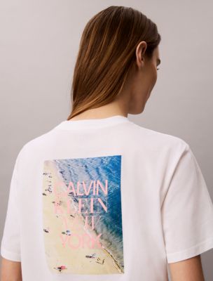 Женская футболка Calvin Klein CK NY Photo Graphic Boxy, цвет: Яркий белый — фото 2