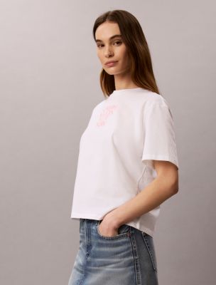 Женская футболка Calvin Klein CK NY Photo Graphic Boxy, цвет: Яркий белый — фото 5