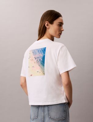 Женская футболка Calvin Klein CK NY Photo Graphic Boxy, цвет: Яркий белый — фото 6