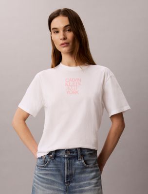 CK NY Photo Graphic Boxy Tee, Bright White