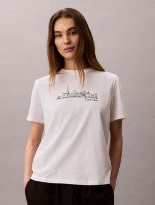 Женские футболки Calvin Klein New York Cityscape Classic Graphic Tee — фото 4