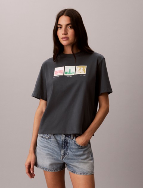 Женские футболки Calvin Klein NYC Photostrip Graphic Boxy T-Shirt