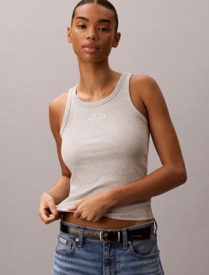 Женские топы Calvin Klein Contour Rib Logo Graphic Tank Top — фото 5