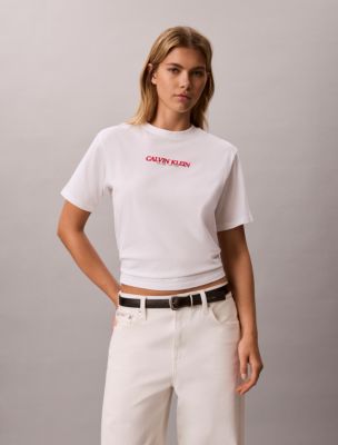 Calvin Klein Logo Graphic Boxy Tee, Bright White