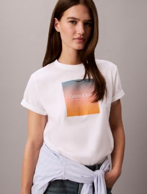 Sunset Graphic Classic Tee, Bright White