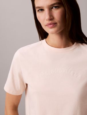 Felt Logo Graphic Classic T-Shirt, Soft Pink