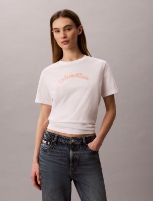 Женские футболки Calvin Klein Felt Logo Graphic Classic T-Shirt — фото 4
