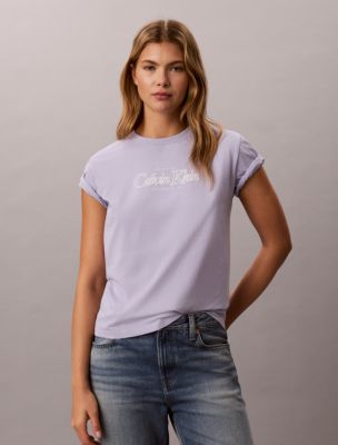 Outline Calvin Klein Logo Graphic Tee, Cosmic Sky