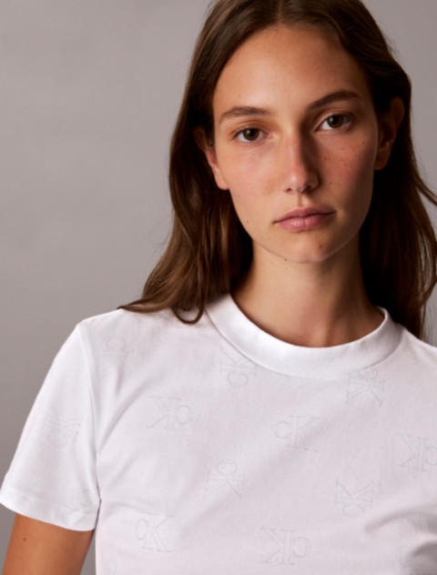Женские футболки Calvin Klein Allover Monogram Slim T-Shirt