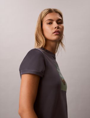 Женские футболки Calvin Klein Palm Tree Logo Graphic T-Shirt — фото 2