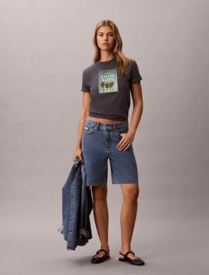 Женские футболки Calvin Klein Palm Tree Logo Graphic T-Shirt — фото 3