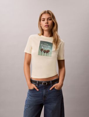 Palm Tree Logo Graphic T-Shirt, Pear Sorbet