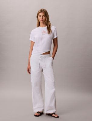 Женские футболки Calvin Klein Floral Logo Graphic Boxy T-Shirt — фото 3