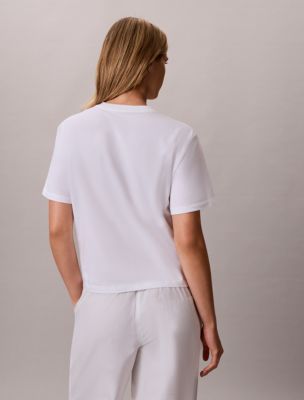 Женские футболки Calvin Klein Floral Logo Graphic Boxy T-Shirt — фото 4