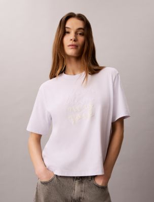 Boxy CK NY Graphic Tee, Lacey Lilac