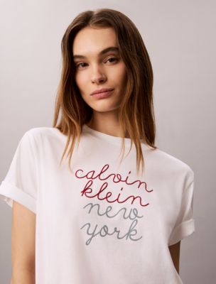 Женские футболки Calvin Klein Boxy CK NY Graphic Tee — фото 3