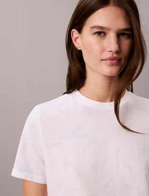 Женские футболки Calvin Klein Allover Faded Monogram Classic T-Shirt — фото 3