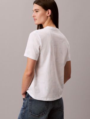 Женские футболки Calvin Klein Allover Faded Monogram Classic T-Shirt — фото 4