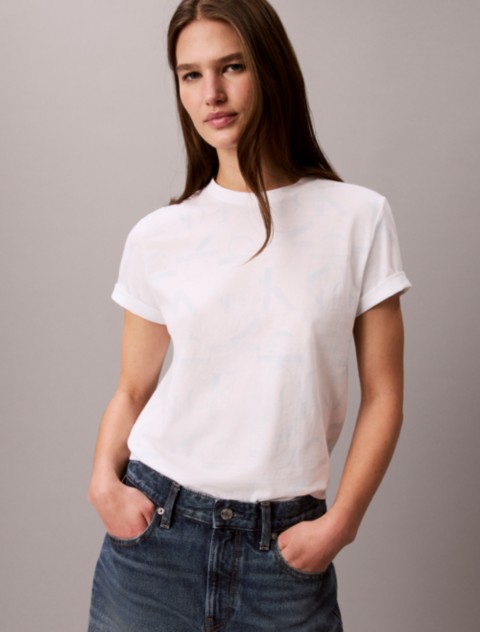 Женские футболки Calvin Klein Allover Faded Monogram Classic T-Shirt
