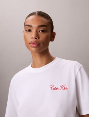 Женские футболки Calvin Klein Cursive Calvin Klein Graphic Boxy Tee — фото 4