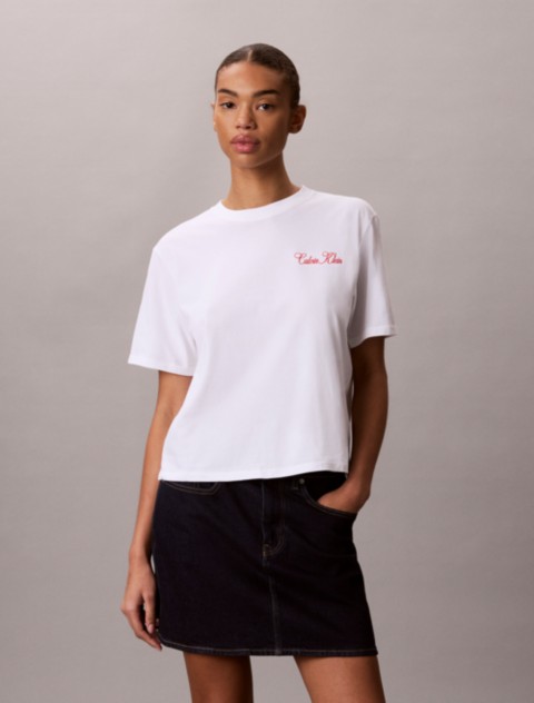 Женские футболки Calvin Klein Cursive Calvin Klein Graphic Boxy Tee