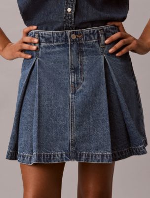 Женские юбки Calvin Klein Pleated Denim Mini Skirt — фото 5
