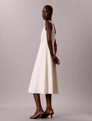 Linen Blend Midi Dress, Turtledove