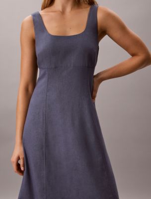 Женское платье Calvin Klein Linen Blend Midi, цвет: Grisaille — фото 6