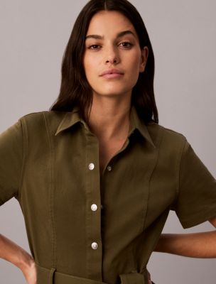 Женские платья Calvin Klein Stretch Twill Belted Dress — фото 2