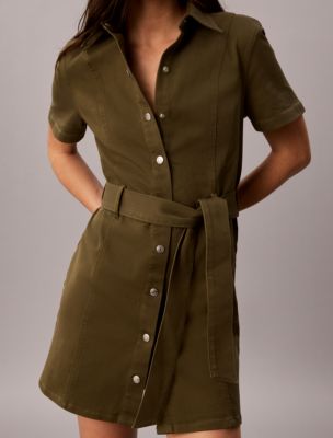 Женские платья Calvin Klein Stretch Twill Belted Dress — фото 4