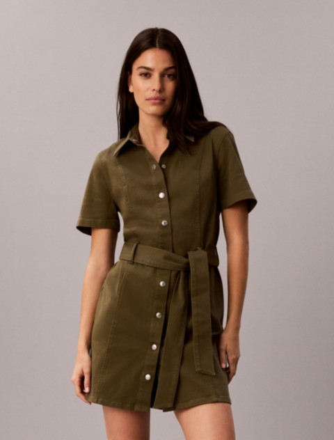 Женские платья Calvin Klein Stretch Twill Belted Dress