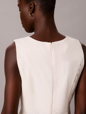 Женский топ Calvin Klein Linen Blend Sleeveless Top, цвет: Turtledove — фото 6