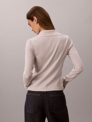 Женские свитеры Calvin Klein Woven Monologo Henley Turtleneck Sweater — фото 5