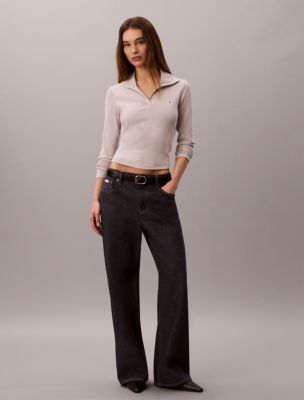 Женские свитеры Calvin Klein Woven Monologo Henley Turtleneck Sweater — фото 6