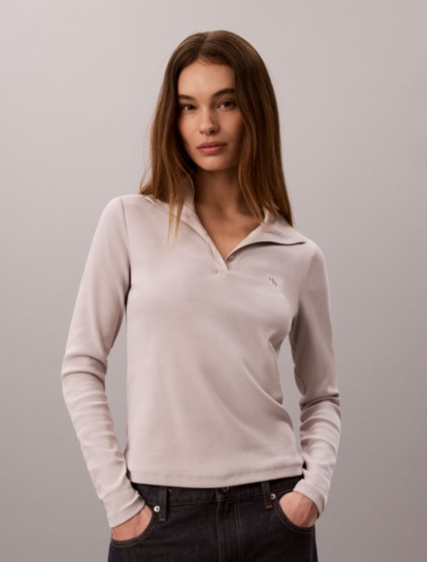 Женские свитеры Calvin Klein Woven Monologo Henley Turtleneck Sweater