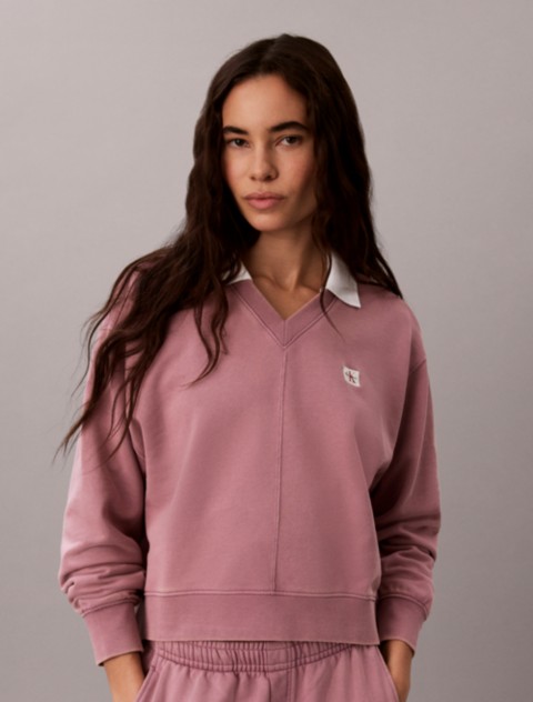 Женские худи Calvin Klein Woven Monologo Terry Relaxed Sweatshirt