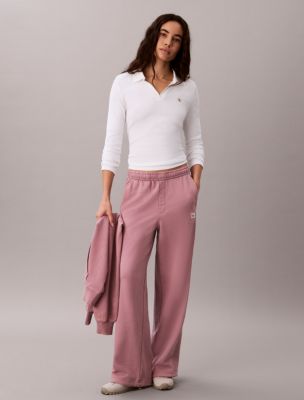 Woven Monologo Terry Sweatpants, Dusky Orchid