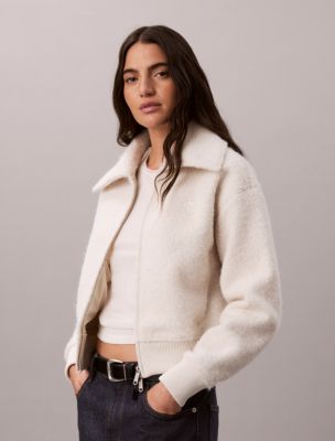Женские куртки Calvin Klein Brushed Boucle Fleece Zip Jacket — фото 4
