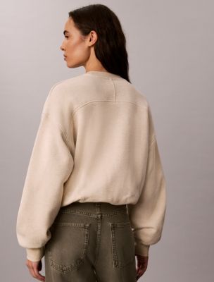 Женская толстовка Calvin Klein Textured Fleece Crewneck, цвет: Меланжевый — фото 5