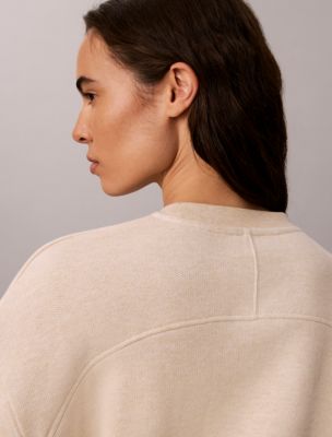 Женская толстовка Calvin Klein Textured Fleece Crewneck, цвет: Меланжевый — фото 6
