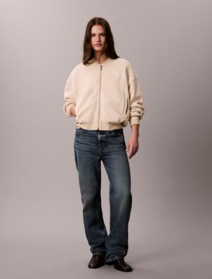Женская куртка Calvin Klein Textured Fleece Zip, цвет: Меланжевый — фото 3