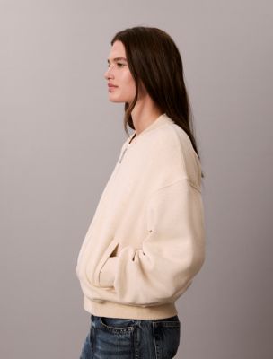Женская куртка Calvin Klein Textured Fleece Zip, цвет: Меланжевый — фото 4